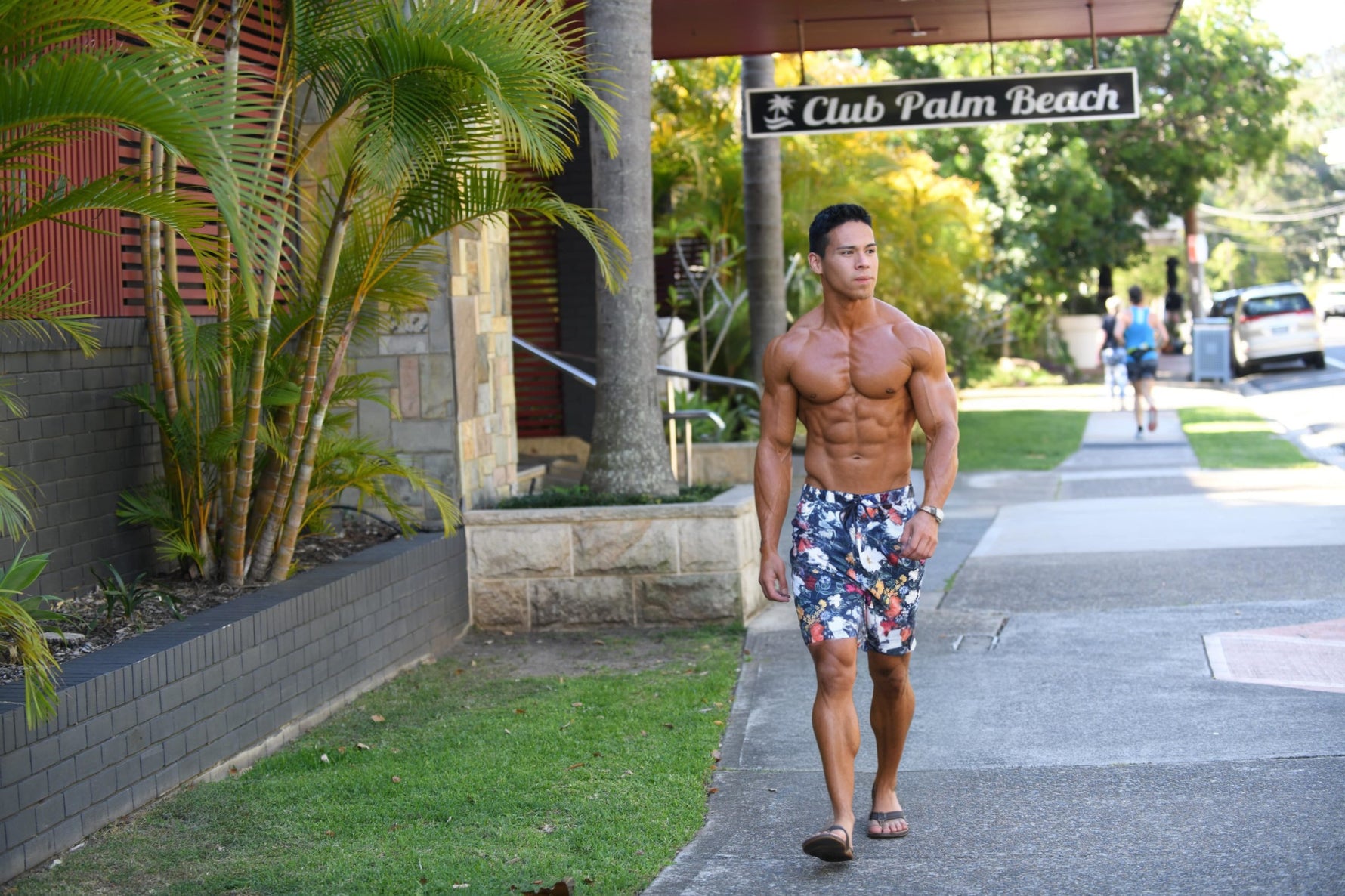 Mens Floral Swim Trunks | Island Haze image 0