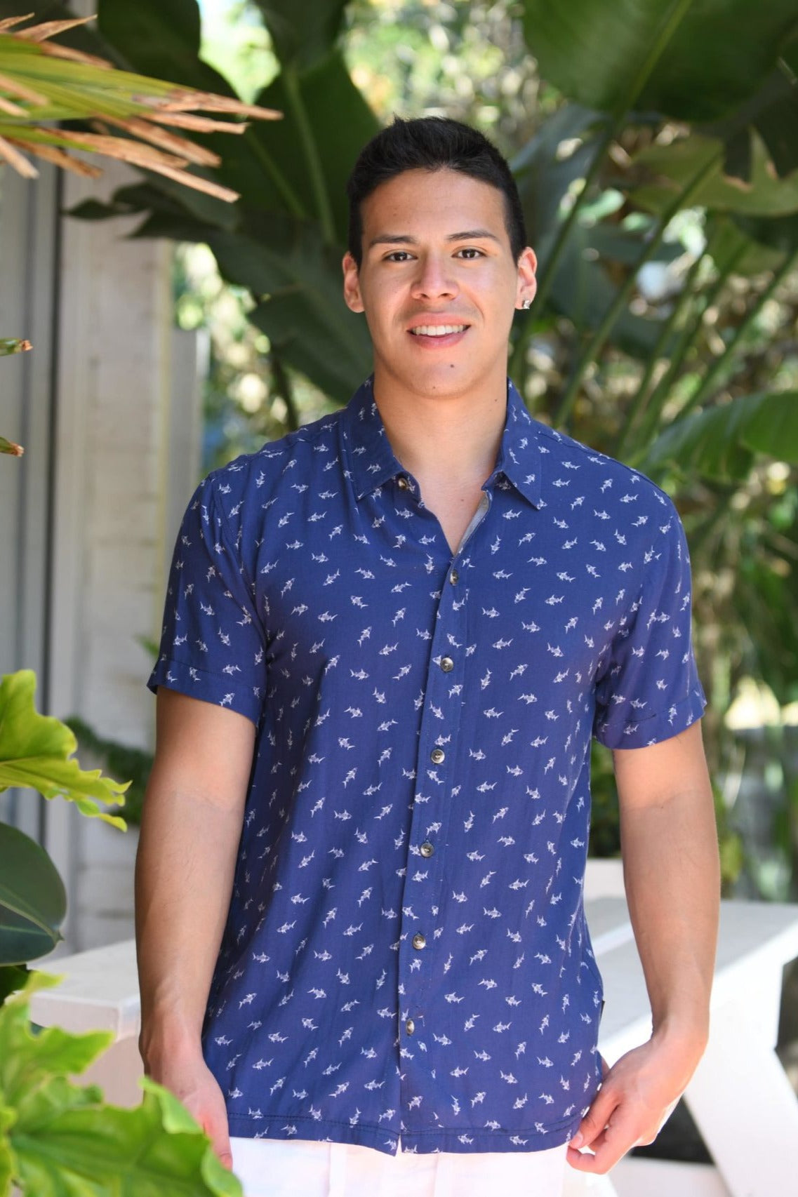 Fish Print Shirt | Island Haze image 0