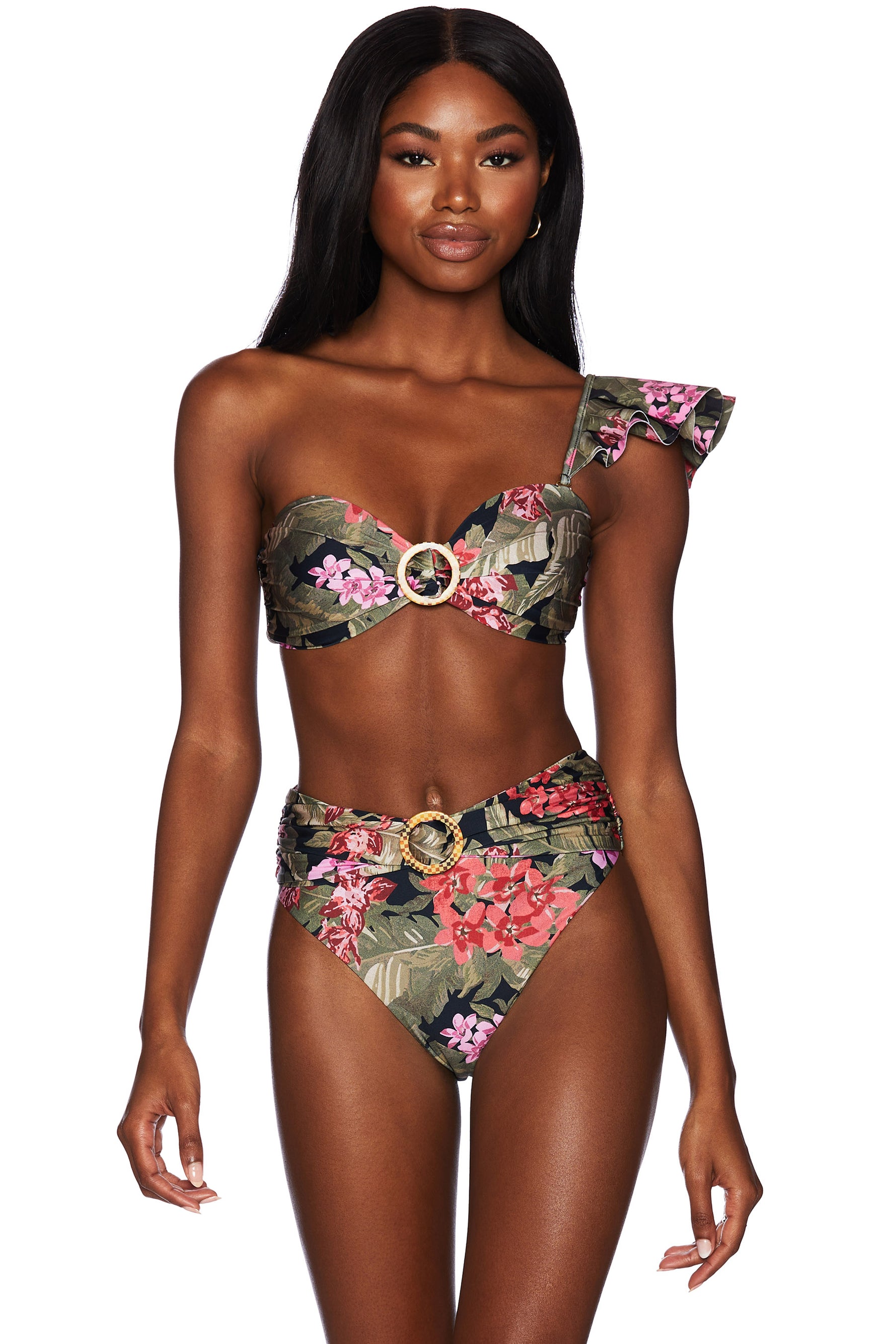 Belted Bikini Bottoms Tropical | Beach Riot image 0