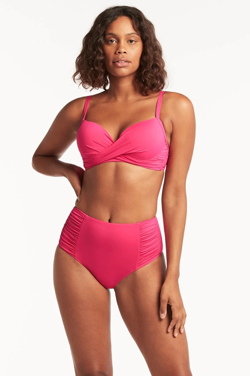 Pink High Waist Bikini Bottoms Sustainable | Sea Level Australia image 4
