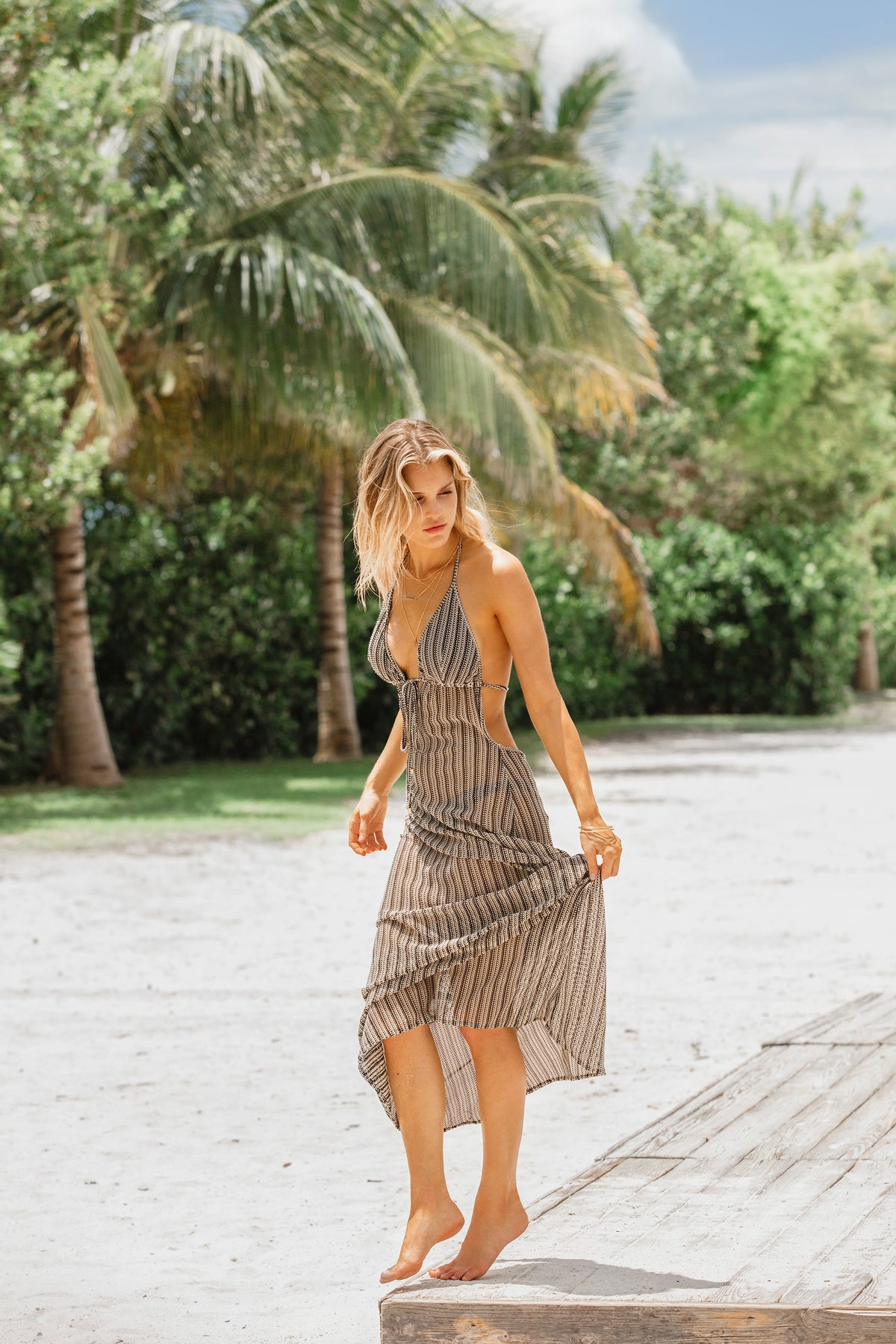 Beach Cover Up Gigi Dress 24k Gold | Poema image 3