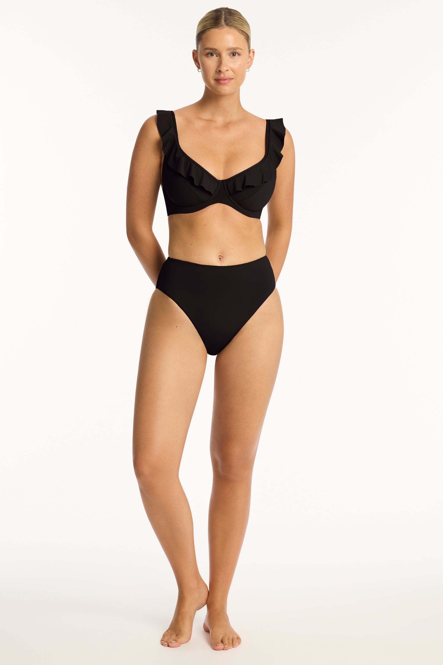 Black Underwire Bikini Top Sustainable | Sea Level Australia image 7