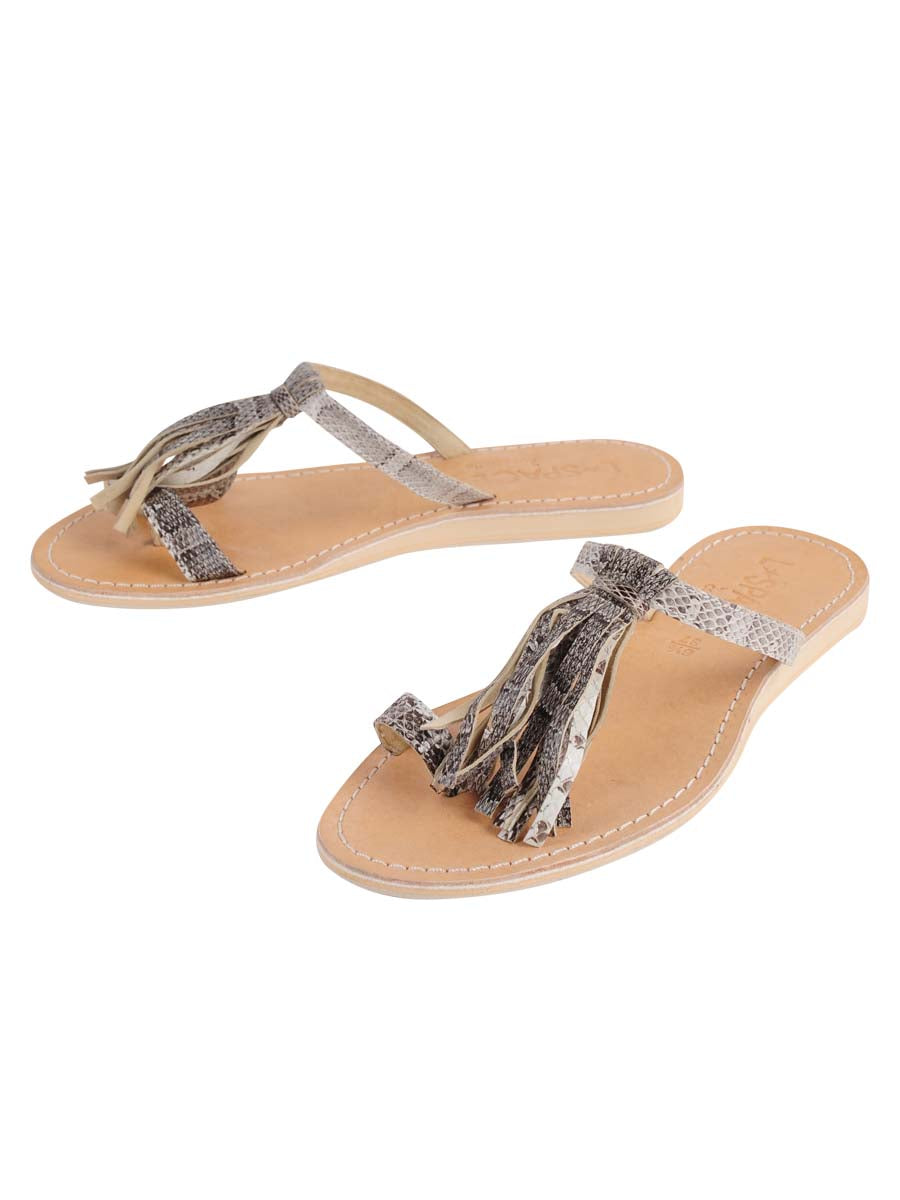 L Space Leather Fringe Sandal | Cocobelle image 4