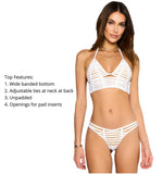 White Halter Bikini Top | Beach Bunny Swimwear image 3