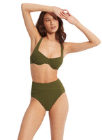 Green High Waist Bikini Bottoms Sustainable | Seafolly image 6