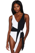 Black and White One Piece Swimsuit | Beach Riot image 1