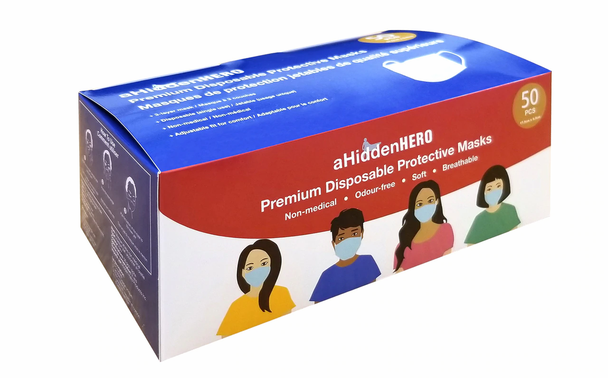 Premium Disposable Face Masks – 50 Pack | aHiddenHero image 2
