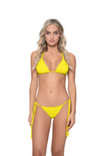 Bright Yellow Bikini Bottoms Macrame | PQ Swim image 2