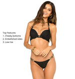 Black Bikini with Gold Chain Bottoms | Beach Bunny Swimwear image 3