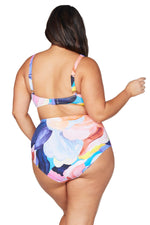 Ruched High Waist Bikini Bottoms Abstract | Artesands image 1