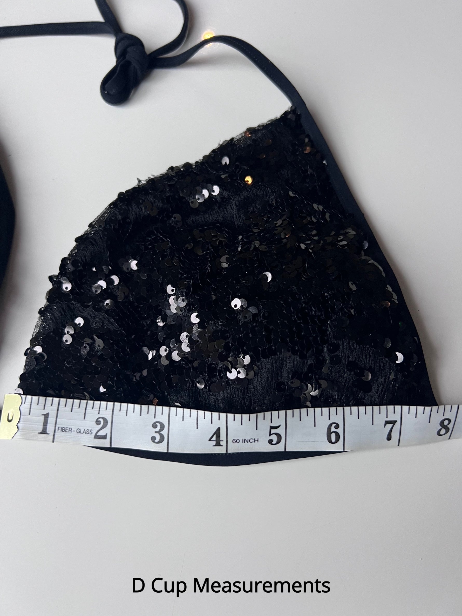 Black Sequin Bikini Top | Sauvage Swimwear image 4