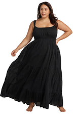 Black Maxi Dress With Pockets | Artesands image 1