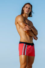 Red Short Swim Trunks | Sauvage Swimwear image 1