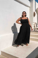 Black Maxi Dress With Pockets | Artesands image 9