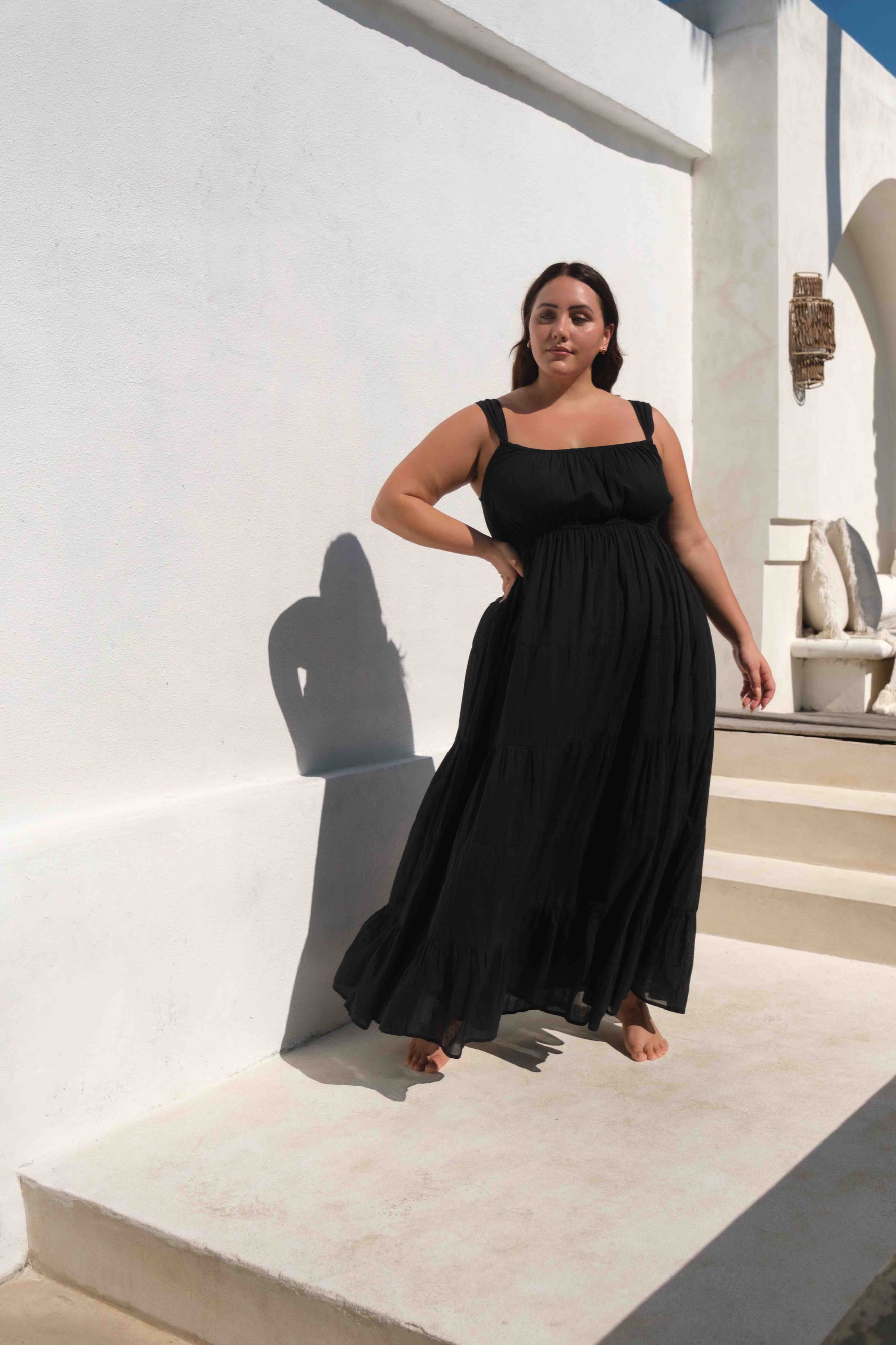 Black Maxi Dress With Pockets | Artesands image 9