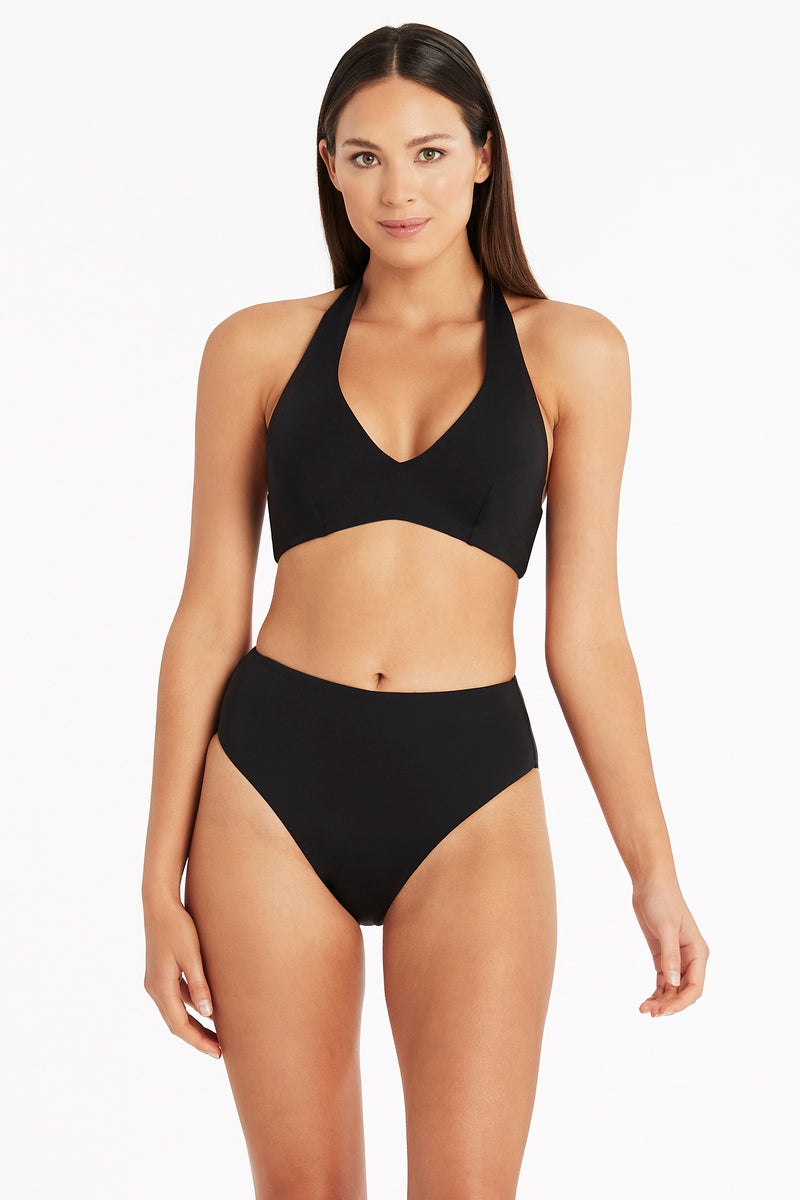 Black Halter Bikini Top | Sea Level Australia image 2