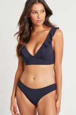 Frill Bikini Top Navy Blue Sustainable | Sea Level Australia image 6
