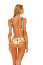 Yellow Floral Bikini Bottoms Sustainable | Agua Bendita image 0