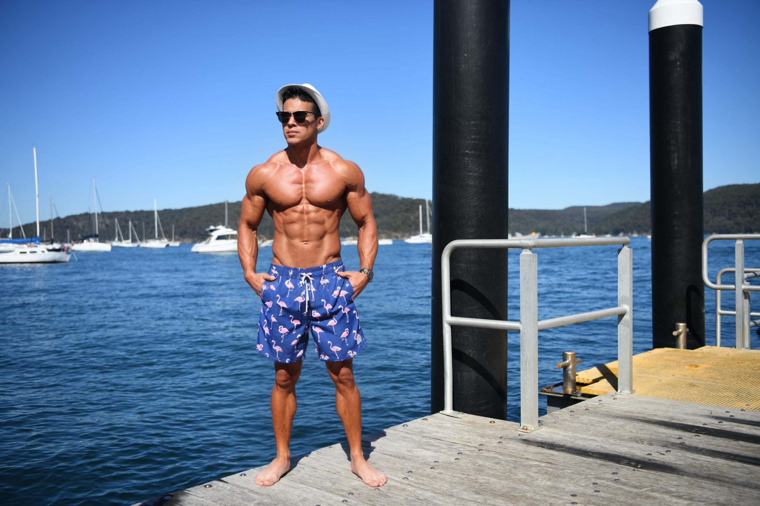 Flamingo Swim Trunks | Island Haze image 0