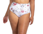 High Waisted Ruched Bikini Bottoms Floral | Artesands image 1