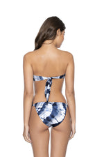 Blue Bikini Tie Dye Bandeau Top | PQ Swim image 1