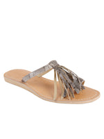 L Space Leather Fringe Sandal | Cocobelle image 1