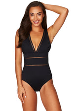 Black Slimming Swimsuit | Sea Level Australia image 1