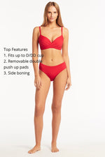 Red Underwire Bikini Top Sustainable | Sea Level Australia image 4
