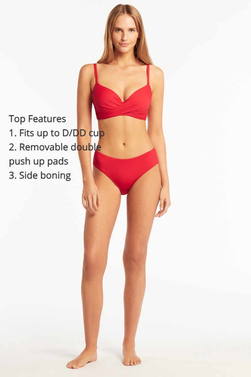 Red Underwire Bikini Top Sustainable | Sea Level Australia image 4