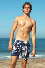 Mens Navy Palm Board Shorts | Sauvage Swimwear image 2