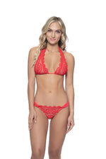 Red Lace Bikini Bottoms Cheeky | PQ Swim image 0