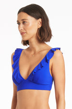 Frilly Bikini Top Cobalt Sustainable | Sea Level Australia image 5