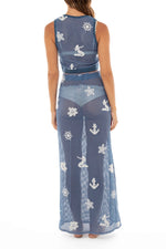 Mesh Cover Up Skirt Blue | Agua Bendita image 7