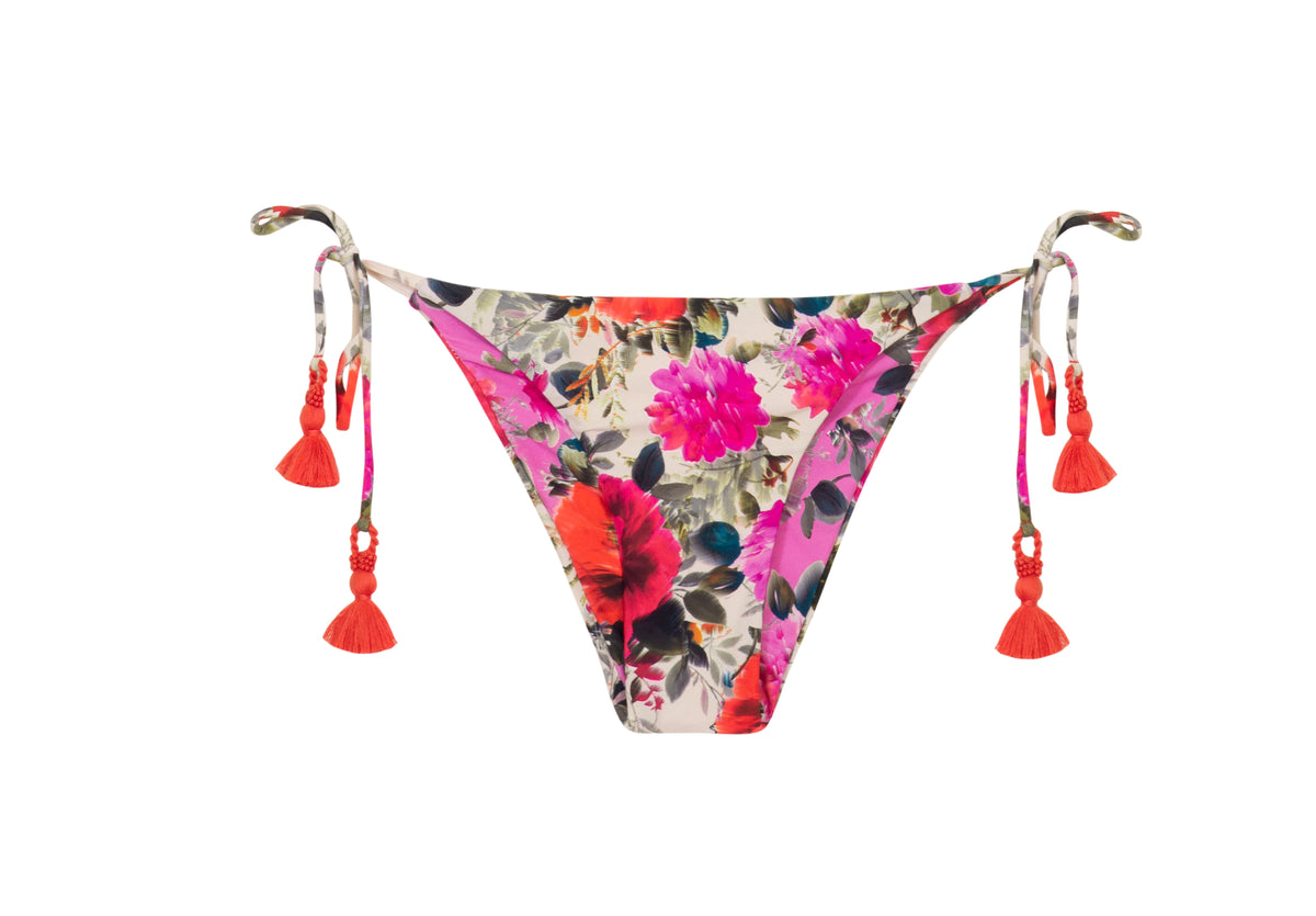 Floral Tie Side Bikini Swimsuit Bottoms Reversible | PQ Swim image 9