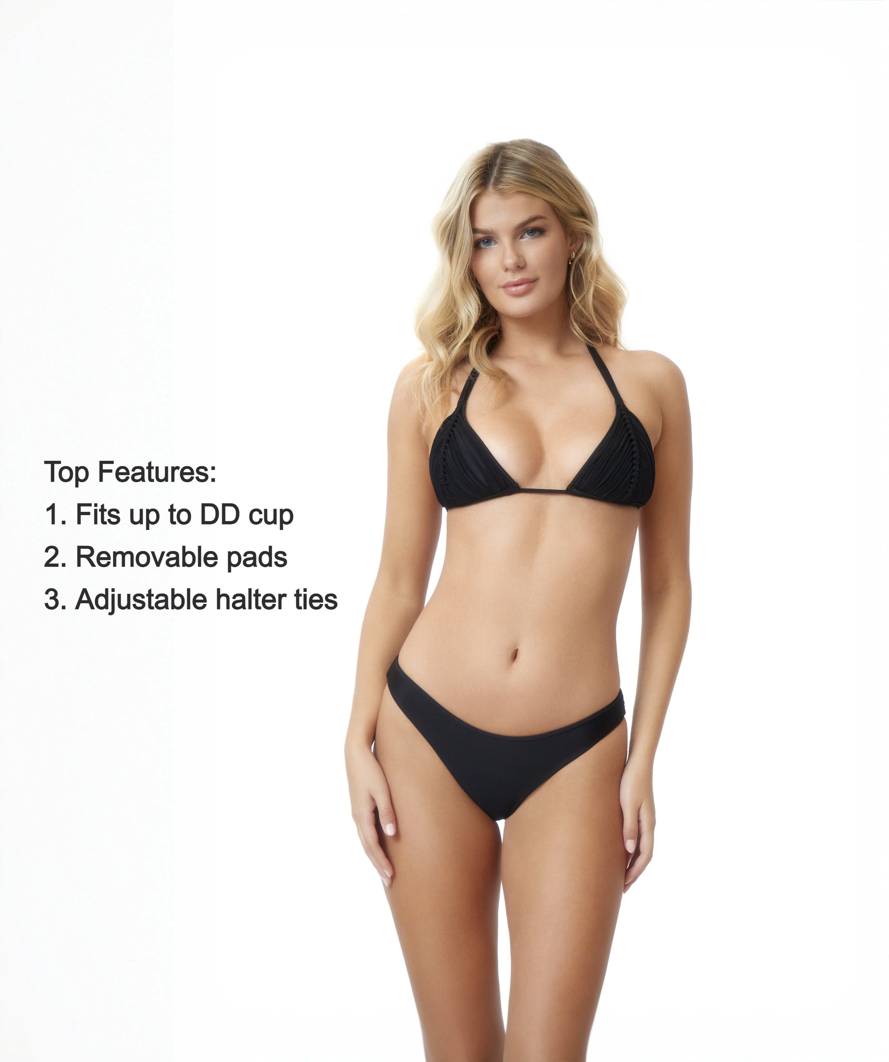 Triangle Bikini Top Black | PQ Swim image 3
