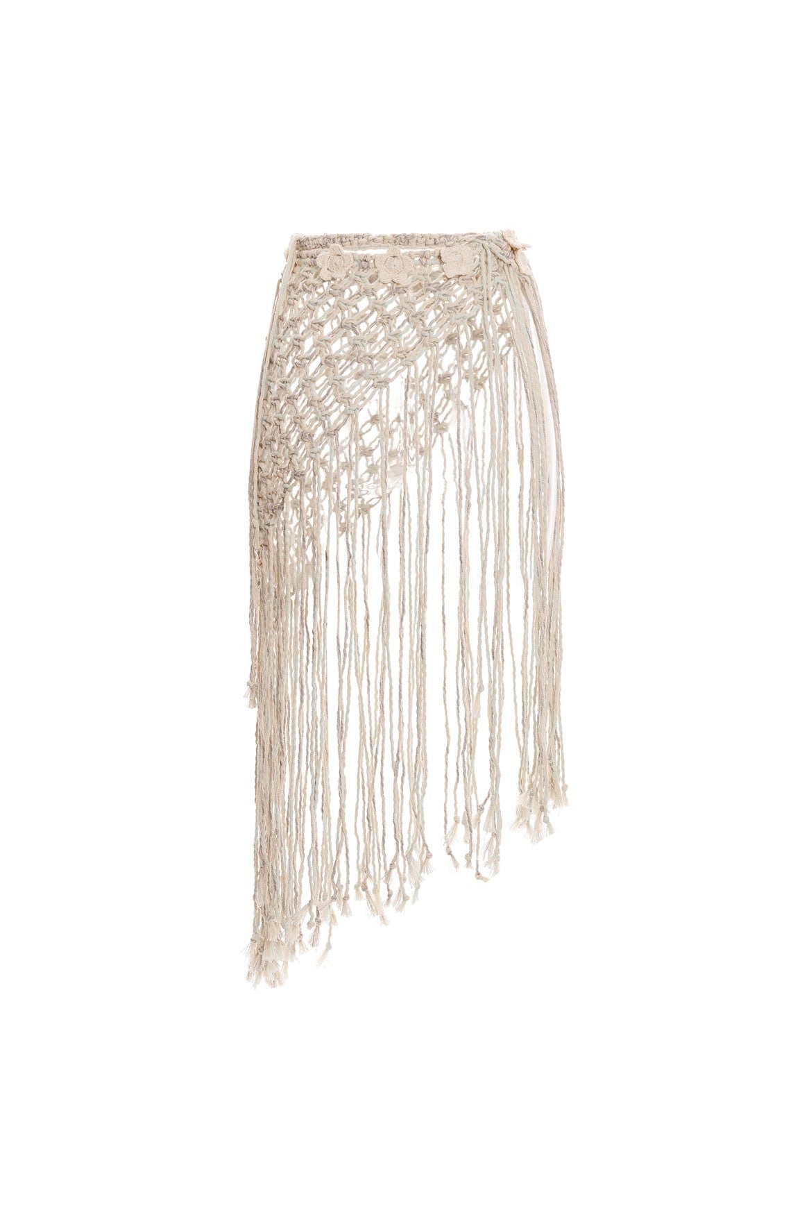 Macrame Beach Cover Up Agua Bendita Alaia Tout designer crochet flower sarong best high quality flattering upscale bikini cover up skirt handmade unique fringe see through bougie hippy boho stylish Macrame Beach Cover Up Agua Bendita Alaia Tout tassel sarong hottest luxury sexy resort wear best quality classy beach outfit crochet skirt beach bikini cover up online high quality expensive Macrame Beach Cover Up | Agua Bendita shop online Alaia Tout glamorous handmade designer beachwear white fringe sarong lux