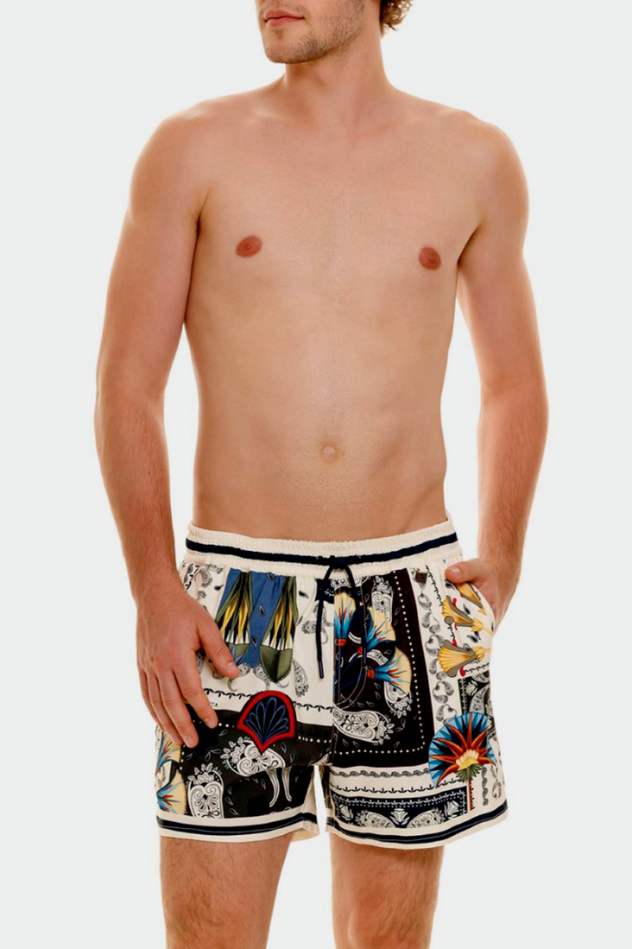 Bandana Swim Trunks Agua Bendita best mens swim shorts fashionable vacation luxury getaway cassius cipres mens trunks cool designer high end luxury stylish sexy best quality gay swim panama high end yacht trip guys