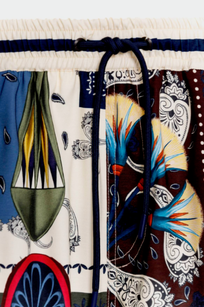 Bandana Swim Trunks | Agua Bendita buy super cool printed italian looking swim trunks male french riviera yacht trip cruising shorts expensive luxury high end fashion gay look cassius cipres mens trunks unique mens swim shorts upscale designer luxury mens swimwear