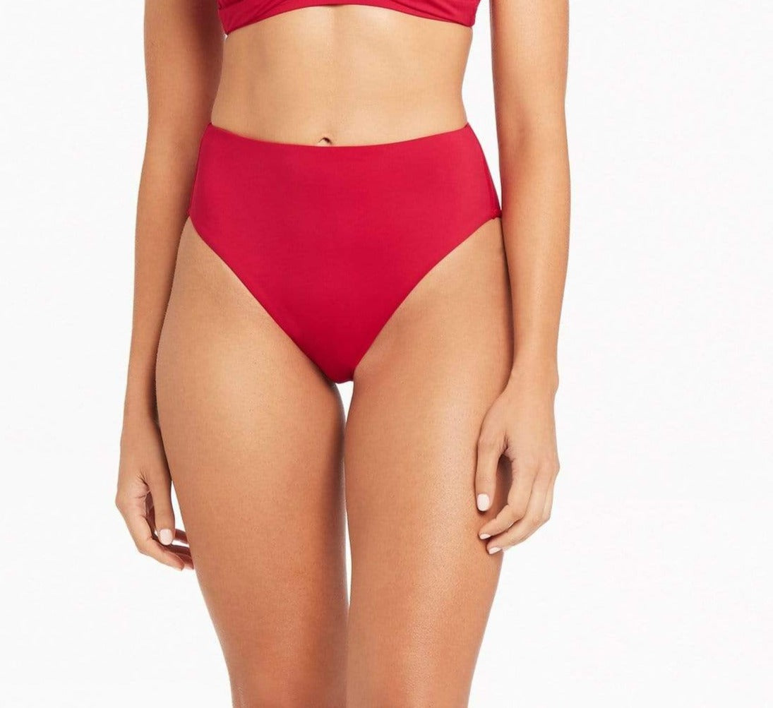 Bikini Bottoms High Waisted | Sea Level Australia Bikini good quality Tummy Control cute sexy buy online designer swimwear expensive brand name swimsuits women best bikini bottoms hide belly compression swimwear red high leg sophisticated stylish fashionable best online buy good quality swimsuits canada usa ships fast top rated website full bottoms supportive fashionable high cut leg slimming flattering luxury chic elegant fancy mix and match order best quality swimsuits ladies confident bikini red bright  