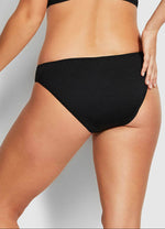 Black Bikini Bottoms Full Coverage Seafolly quilted sides low rise classy sophisticated high end designer bikini bottoms highly rated Wendy from Nebraska for style and good quality fabric top quality feel Wendy is a fashionista online shopping enthusiast who purchases luxury swimwear and fashion online frequently travels to beach destinations and resort hotels for vacation regularly black bottoms side detail unique edgy fancy elegant mix & match with any bikini top for multiple styles lux pretty sexy sporty