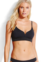 Black Bralette Bikini Top Seafolly quilted underbust band classy sophisticated high end designer swim top highly rated buy online usa stylish good quality fabric top quality fashionista beauty maven online shopping enthusiast luxury fashionable good bikini top for small bust removable pads sexy v cut front adjustable shoulder straps classy sophisticated black sporty unique rocker glam edgy provocative elegant fancy high quality best style durable beauty maven online shopper purchases luxury fashion frequent