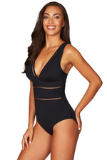 Black Slimming Swimsuit Sea Level Australia spliced essentials popular mom swimsuit flattering luxe fashion high end glamorous designer sexy best quality online pretty swimsuit hides belly control full coverage bottoms womens elegant beautiful glamorous cleavage wealthy look ladies fancy celebrity swimsuit stylish fashionable sophisticated compression expensive well made reputable online swimwear canada high rating low cut one piece compression slimming best ladies beach trip luxury resort rich socialite XL