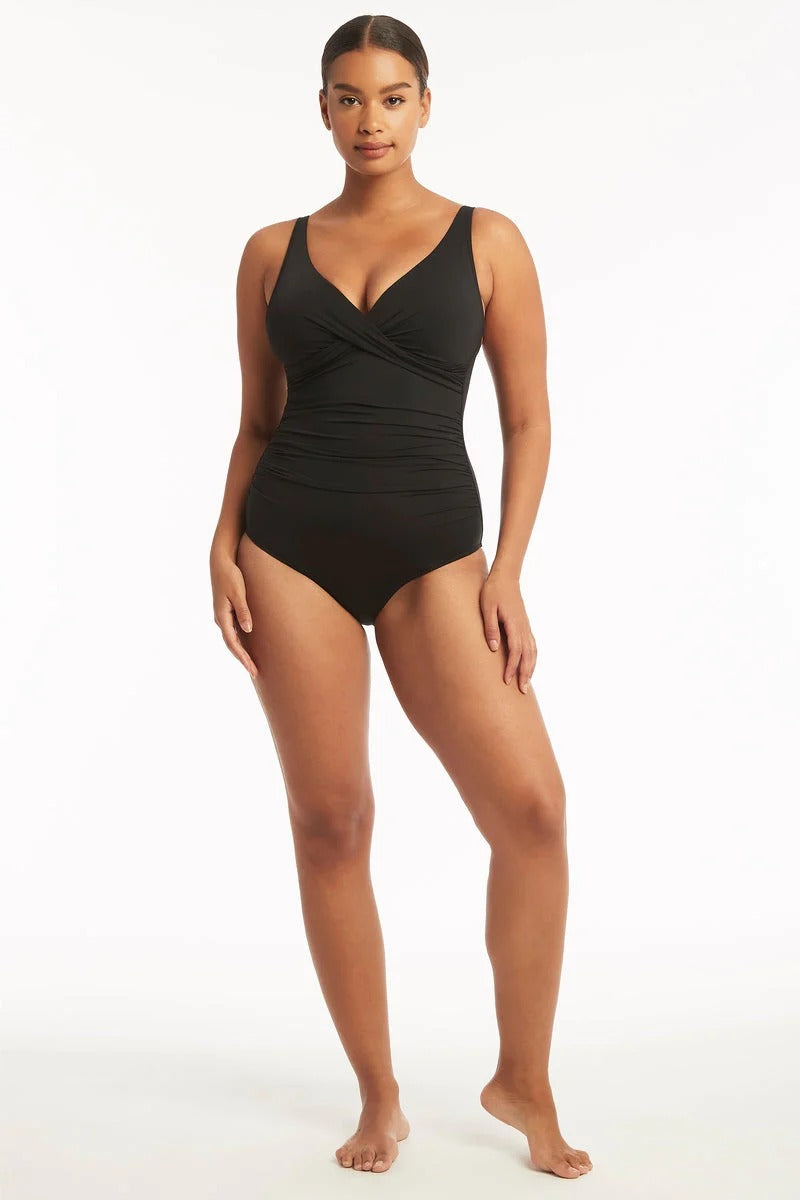 Compression One Piece Swimsuit Sustainable Sea Level Australia sexy designer swimwear online USA pretty mom swimsuit luxury high quality tummy control full bottoms elegant beautiful glamorous cleavage luxurious look ladies fancy celebrity swimsuit stylish fashionable sophisticated feminine flattering wealthy looking expensive well made fat to slim swim highly rated good cleavage bathing suit hides belly pooch ruched front slimming waist cinching supportive swimsuit for sagging breasts D cup E cup sexy boobs