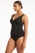 Compression One Piece Swimsuit Sustainable Sea Level Australia sexy designer swimwear online USA pretty mom swimsuit luxury high quality tummy control full bottoms elegant beautiful glamorous cleavage luxurious look ladies fancy celebrity swimsuit stylish fashionable sophisticated feminine flattering wealthy looking expensive well made reputable online swimwear highly rated good cleavage bathing suit hides belly pooch ruched front slimming waist cinching supportive swimsuit for sagging breasts fat body slim