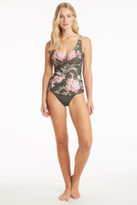 Elegant Tankini Top Sustainable Sea Level Australia shop Martini cross front multi fit singlet top eco friendly stylish sophisticated sexy mom elegant tankini tummy control pretty fancy hides belly pooch on sale clearance luxury designer compression swimsuits online buy quality high end vacation tank style swim top DD cup supportive good bust support adjustable convertible straps 360 degress belly flattening ruching vacation long torso best mom women over 40 bathing suit khaki fair complexion resort sale 