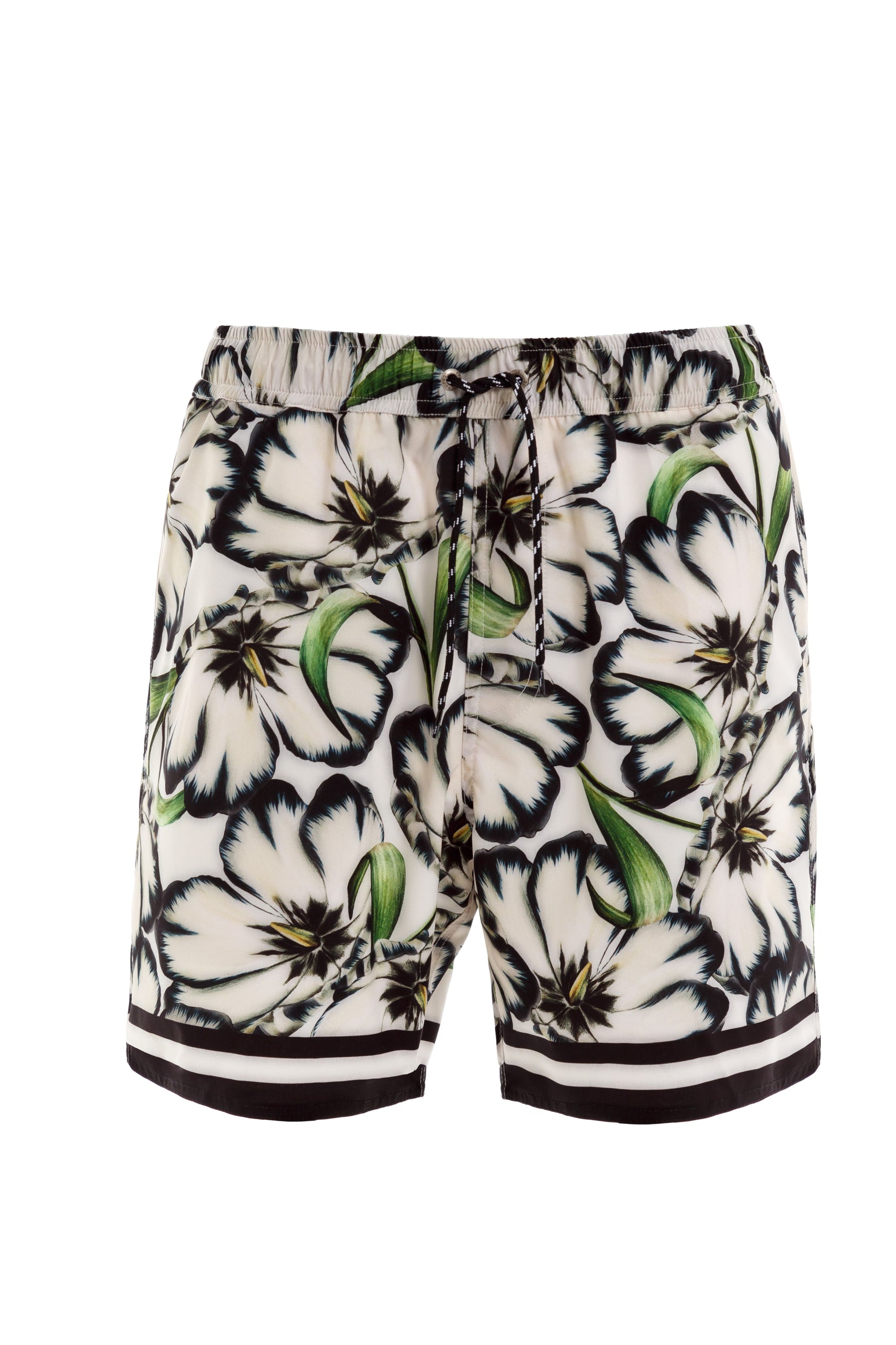 Floral Swim Trunks | Agua Bendita Joe Giard 3 pocket swim shorts getaway bahamas best designer mens swimwear online soft fabric gay style buy designer swim for dudes online canada unique cool vacation shorts ships michigan gay mid length elastic waist fashionable pattern hip comfortable expensive good quality guys luxury swimwear fast shipping toronto italian style best mens swimwear online top rated site google unique influencer good quality flower print cool looking outfit white navy mexico trip confident