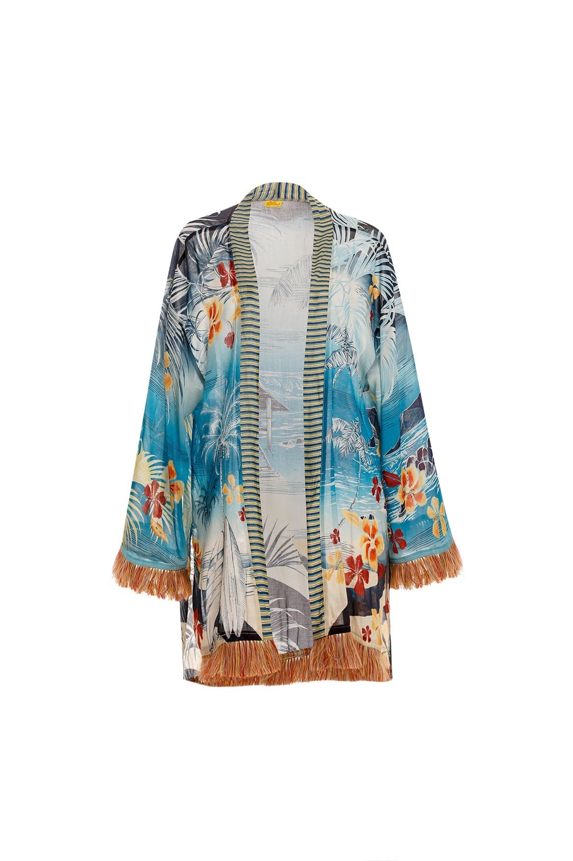 Hawaiian Beach Cover Up | Agua Bendita Juana Shaka Cover Up tassel kimono hottest luxury resort wear best quality classy beach buy online canada usa fast shipping