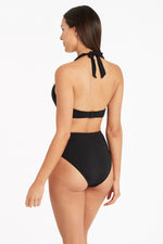 High Waisted Swimsuit with Tummy Control Sea Level Australia Essentials retro high waist pant high cut leg swimwear bottoms high rise hide belly compression bathing suit hide tummy sophisticated best swim moms full bottoms vacation flattens stomach flattering slimming womens glamorous smart and sexy for fat belly chic fashionable vacation bathing suits high end purchase best quality buy canada online top rated website elegant stylish cute fancy ladies getaway rich looking singles sexy socialite beach trip