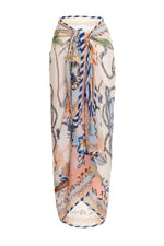 Mermaid Sarong | Agua Bendita MARINE KAI PAREO sexy unusual designer made nautical floral beach cover up sarongs best swimwear boat print bikini cover up beach stylish influencer super unique boho sophisticated high society expensive old world taste influencer celebrity hard to find bikini cover up resort wear exclusive luxury transitional pareo skirt cover up italian look portofino yacht vacation order online shopping website stylish 